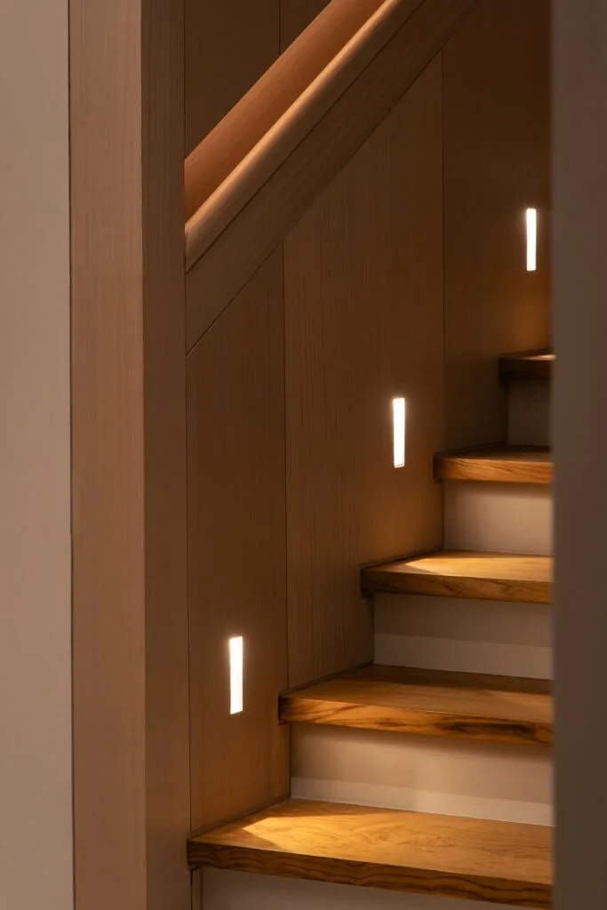 iluminação no corrimão